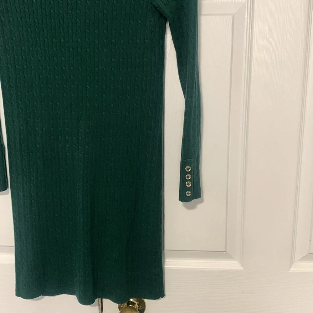 Tommy Hilfiger Forest Green Cable Knit Sweater - Picture 3 of 5